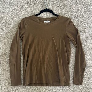Madewell Long Sleeved Olive Green Crewneck Shirt Size Small